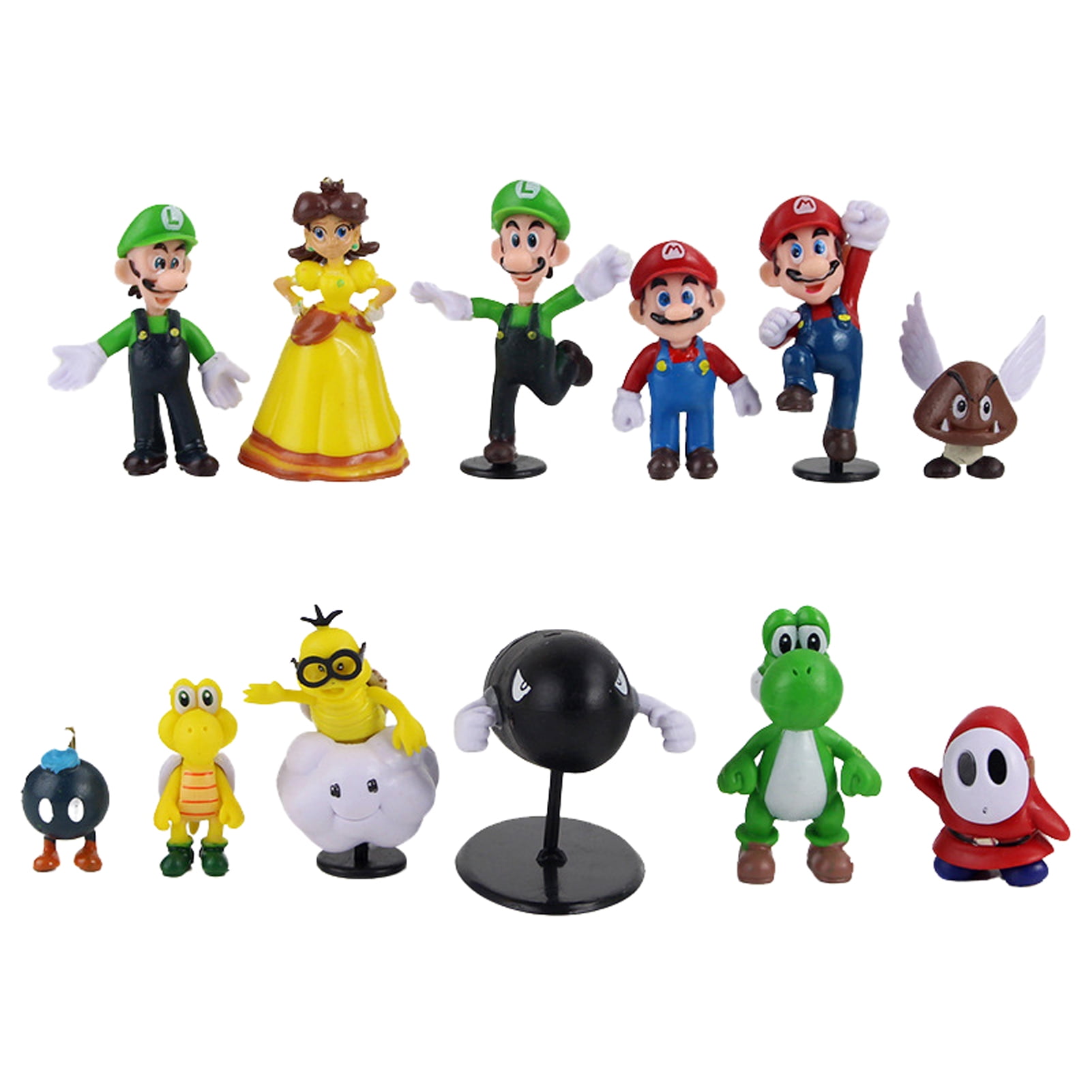 New Gifts Cute Super Mario Bros Luigi Mario Yoshi Wario Bowser Action Figure Toy 