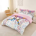 thumbnail image 3 of Castle Fairy Baseball Ice Cream Duvet Cover King, Sport Theme Dessert King Bedding, Pink Blue White,Pink Reversible,3 Pieces,1 Duvet Cover and 2 Pillowcases, 3 of 6