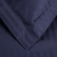 thumbnail image 3 of 600 Thread Count 100% Egyptian Cotton Stripe Duvet Cover & Pillow Shams, 3-Piece Duvet Cover Set by Blue Nile Mills, Full/Queen, Navy Blue, 3 of 4