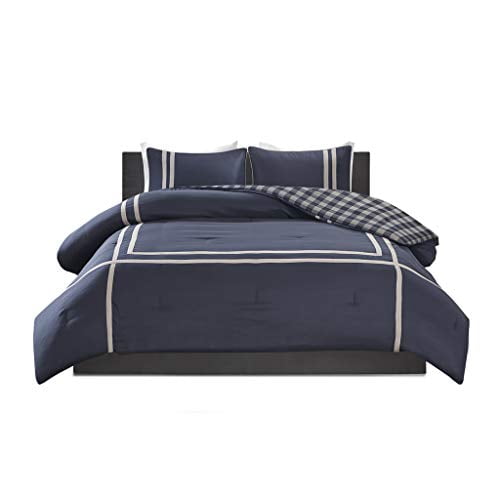 Oxford Reversible Comforter Set Navy Full/Queen Walmart Canada