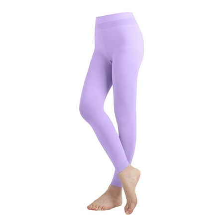 EMEM Apparel Women s Ladies Solid Colored Opaque Dance Ballet Costume Microfiber Footed Tights Stockings Fashion Lavender D EMEM Apparel Women s Ladies Solid Colored Opaque Dance Ballet Costume Microfiber Footed Tights Stockings Fashion Lavender D
