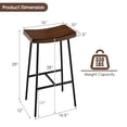 thumbnail image 2 of Gymax Industrial Saddle Stool Bar Height Bar Stool Dining Pub Chair w/ Metal Frame, 2 of 9