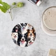 thumbnail image 4 of BaHomeck Drink Coasters Set of 4 with Holder different border collies beaming with smiles Water Absorbent Ceramic Coasters Tabletop Protection,Suitable for Various Cup ,Home Decor, 4 of 4