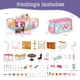 thumbnail image 4 of MITCIEN Juego de casa de muñecas, kit de juguete portátil para caravana, autocaravana, autobús con pequeños bichos, muñecas de conejito, mini casa de campo, juguetes familiares para acampar para niños, 4 of 5