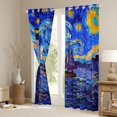 thumbnail image 3 of Feelyou Marine Oil Printing Curtains Pack of 2 (42x84 Each) for Teen, Psychedelic Starry Sky Curtains Blackout, Ocean Nautical Theme Bedroom Curtains, Blackout Curtains Home Decor, 3 of 6