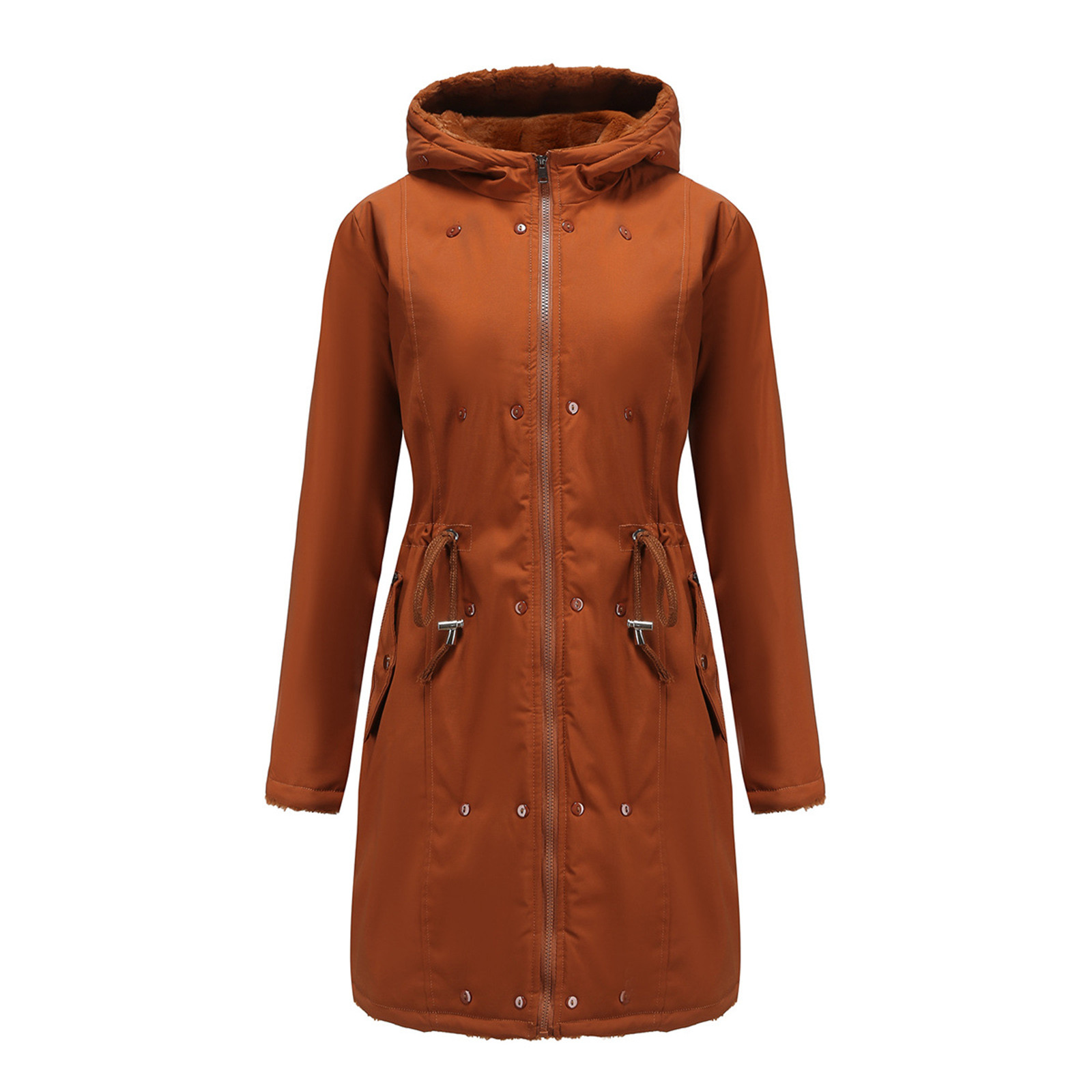YFPWM Jacket for Women Winter Wrap Cape Coat Fleece Open Front Coat With Pockets Double Sided Winter Coat Light Jacket Casual Slim Fit Jacket Short Blouse - image 4 of 6