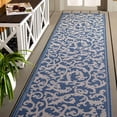 thumbnail image 2 of Safavieh Courtyard Kevin Floral Indoor/Outdoor Runner Rug, Blue/Natural, 2'3" x 10', 2 of 9