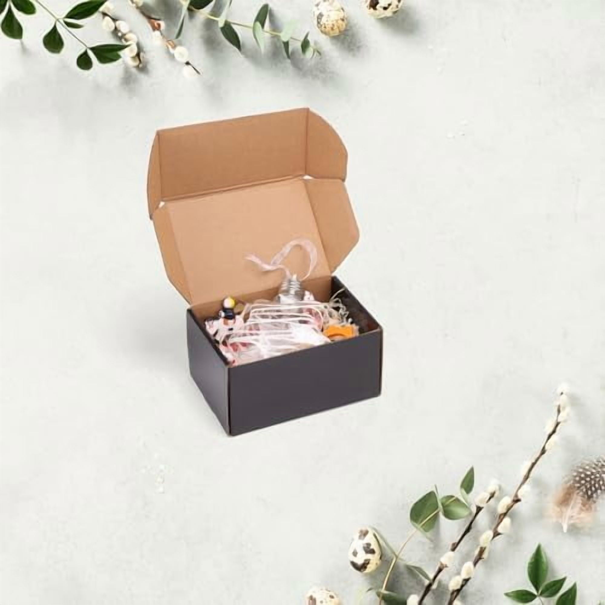 40 Pack 6x4x3 Shipping Boxes for Small Business, Black Packaging Cardboard Boxes, Moving Mailing Packing Box