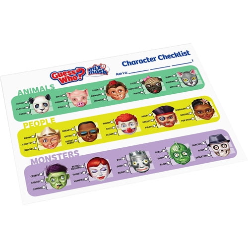 Guess Who Character Sheets Printable
