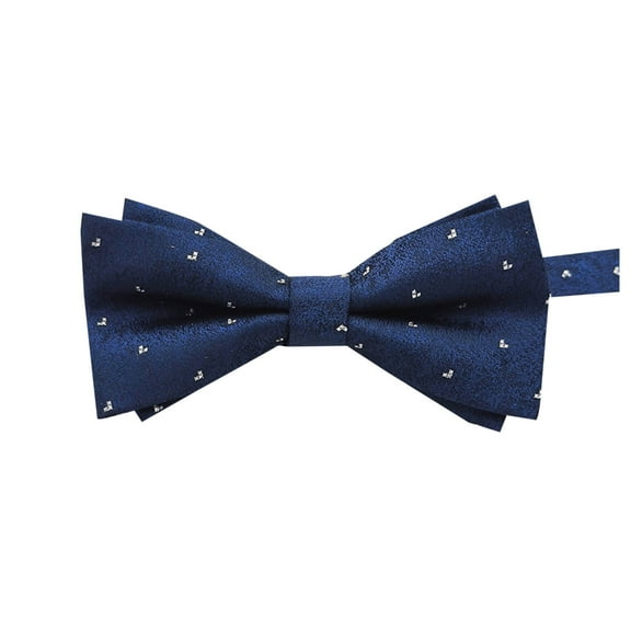 LYEAA Bow Ties for Men Solid Double Fold Neckties Business Formal Bowtie Party Wedding Prom Club Suit Neckwear Blue