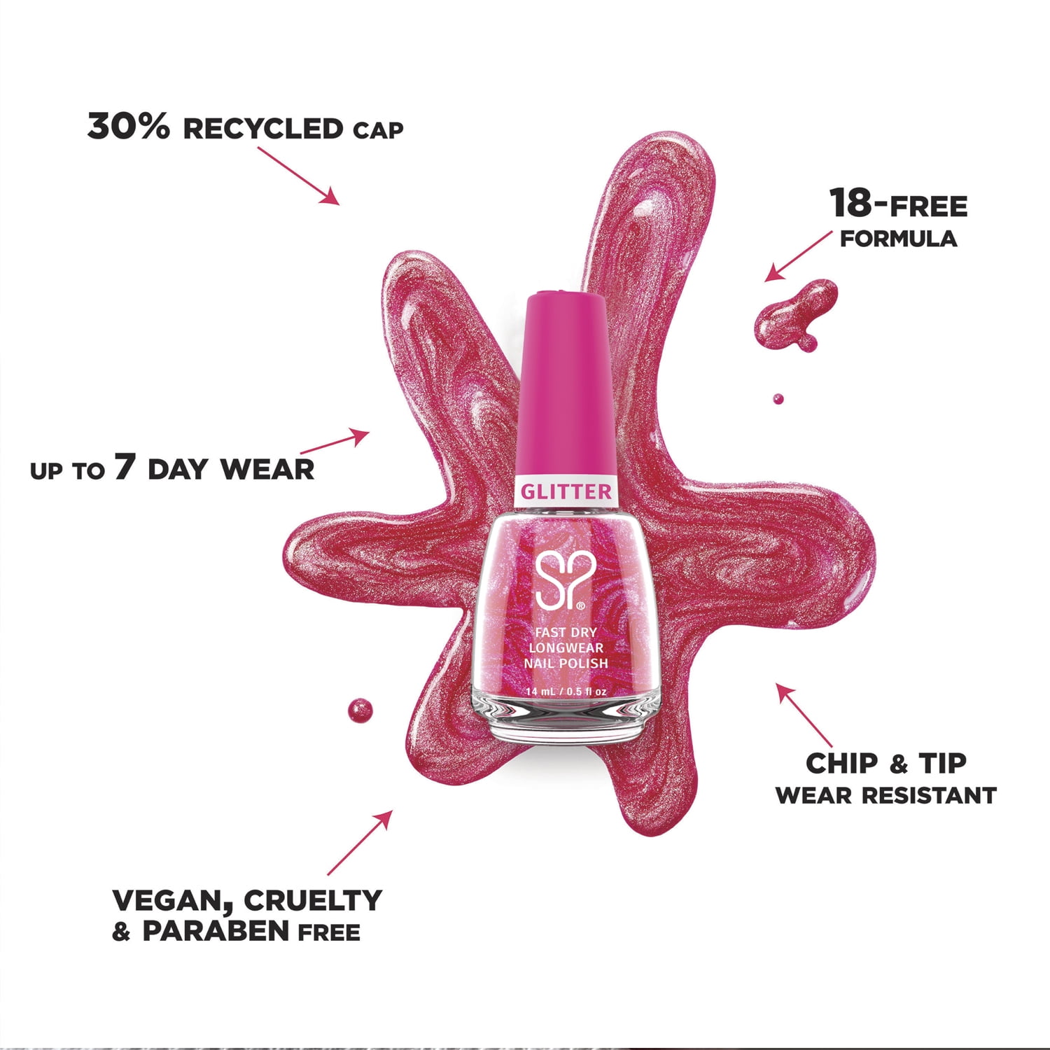 Salon Perfect Flash Nail Polish, 477 So Cheeky, 0.5 fl oz