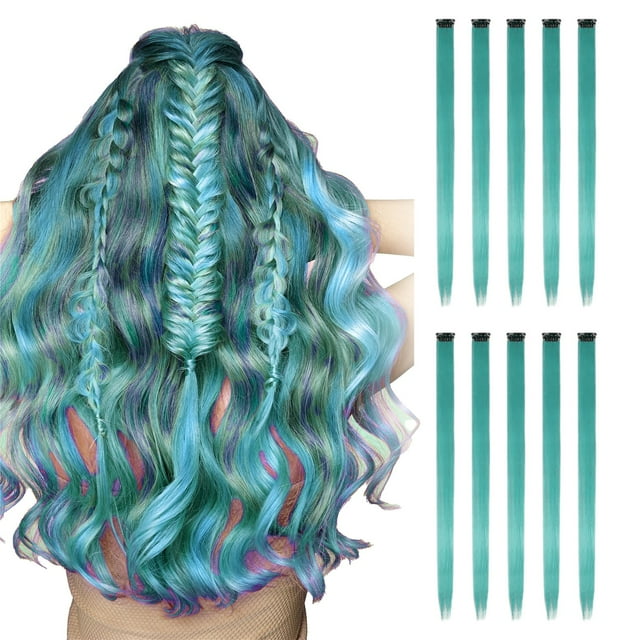 WIFKLSIIPG Colored Hair Extensions, Multi-colors Party Highlights Clip in Synthetic Hair
