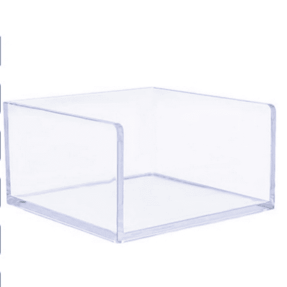 Acrylic Sticky Note Holder Dispenser Clear Memo Cube Post a It Note Pads Holder, 3 x 3 Cute Office Supplies for Desk Organizer Accessories (Clear)