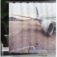 thumbnail image 3 of Ambesonne Aircraft Shower Curtain, Plane Wing and Turbine, 69"Wx75"L, Pale Mauve Taupe, 3 of 4