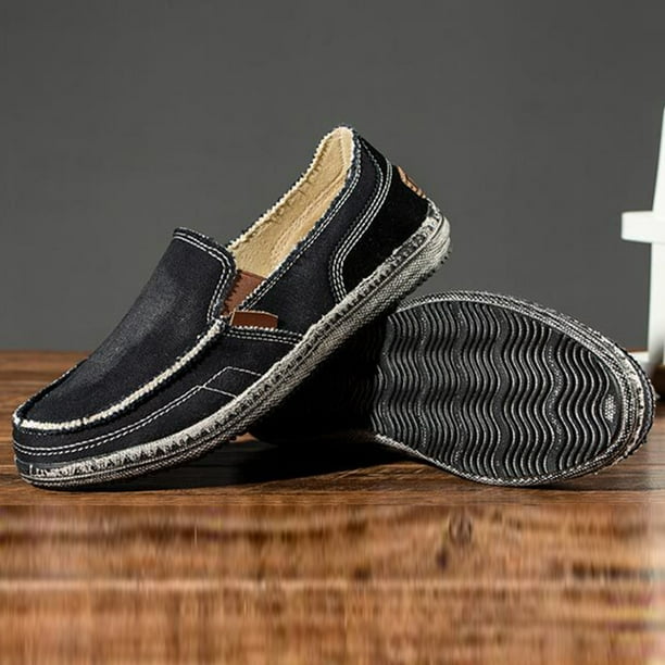 Mens canvas slip store on shoes