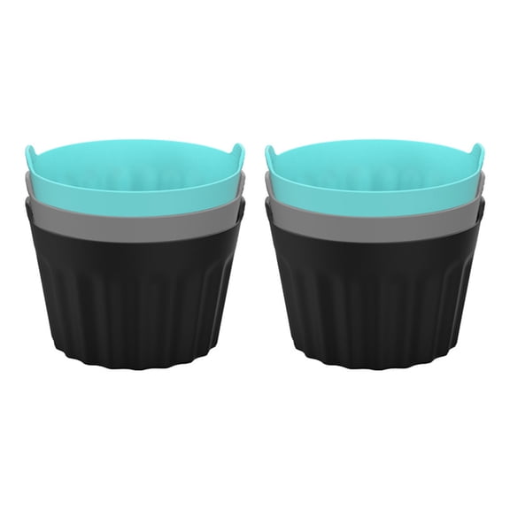 3/6/9pcs Air Fryer Silicone Basket Silicone Mold Air Fryer Egg Poacher Silicone Cupcake Baking Cups Ramekins For Air Fryer Ovens