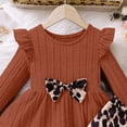 thumbnail image 4 of Wamejoo Girls Clothes Girls Outfits Ruffle Bowknot Sweatshirt Tops and Sweatpants 2 Piece Fall Winter Clothes Set, 4 of 5