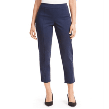 JM Collection Women's Lace up Skinny Ankle Pants Blue Size Large