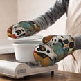 thumbnail image 3 of Hirioo Abstract Dalmatian Art for Silicone Oven Mitts for BBQ, Baking, Cooking, Set of 2, Heat Resistant 260℃, Non-Slip Kitchen Essentials, 3 of 6
