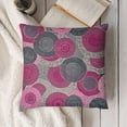 thumbnail image 3 of YINGXI  Pink and Grey Decorative Throw Pillow Case, Doodle Style Lace Swirled Circle Flower Pattern Ornamental Flourish, Couch Bedroom Living Room Cushion Cover,Fuchsia Magenta Grey 24x24in, 3 of 5