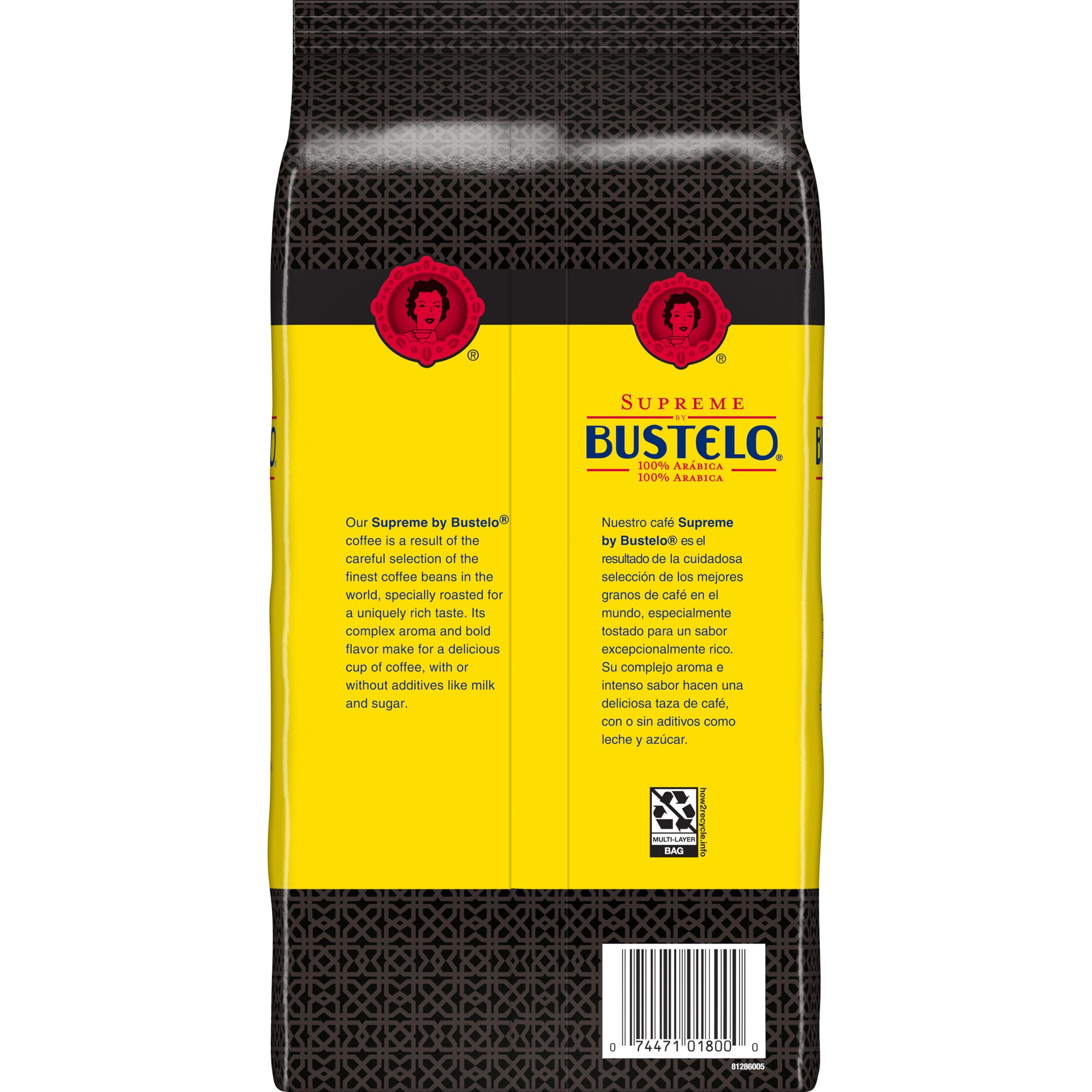 Supreme by Bustelo, FOL101800, Espresso Whole Bean Coffee, 1 Bag