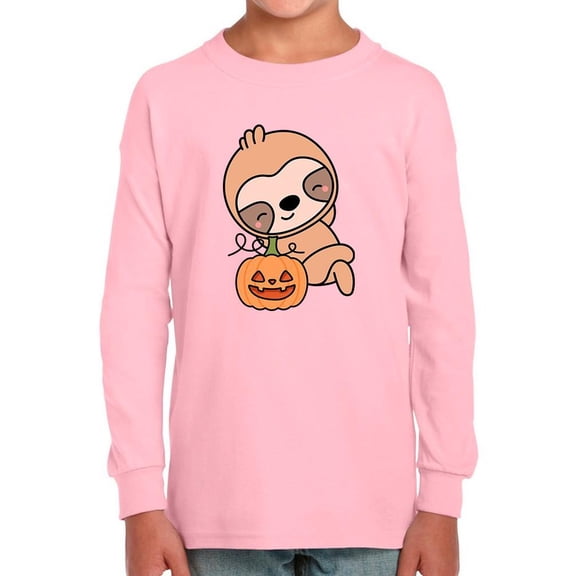 Cute Sloth W Pumpkin Long Sleeve Toddler -Image by Shutterstock, 3 Toddler
