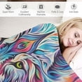 thumbnail image 3 of Orinice Wolf Throw Blanket for Bedroom Living Room, Plush Bed Blanket, Super Soft Comfortable Bedding Sofa Throw for Boys Girls, Flannel Blanket Fuzzy Blankets,  40x50in, 3 of 6