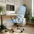 thumbnail image 3 of POLERO Brushed Elastic Fabric One Piece High Back Computer Chair Cover for Home Workspace, Stretch Washable Office Chair Cover, Daisy Floral Print, 3 of 7