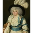 thumbnail image 2 of Anonymous 20x23 Black Ornate Framed Double Matted Museum Art Print Titled: Portrait of a Woman in a Hat with Ostrich Feathers and a Dog, 2 of 5