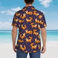 thumbnail image 4 of Balery Stars and Fox Cute Camisas hawaianas de manga corta para hombre, camisas playeras de corte holgado, camisas de vacaciones con botones,Medium, 4 of 7