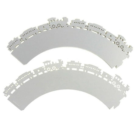 Choo Choo Train Cupcake Wrap, 2-Inch, 12-Piece, White