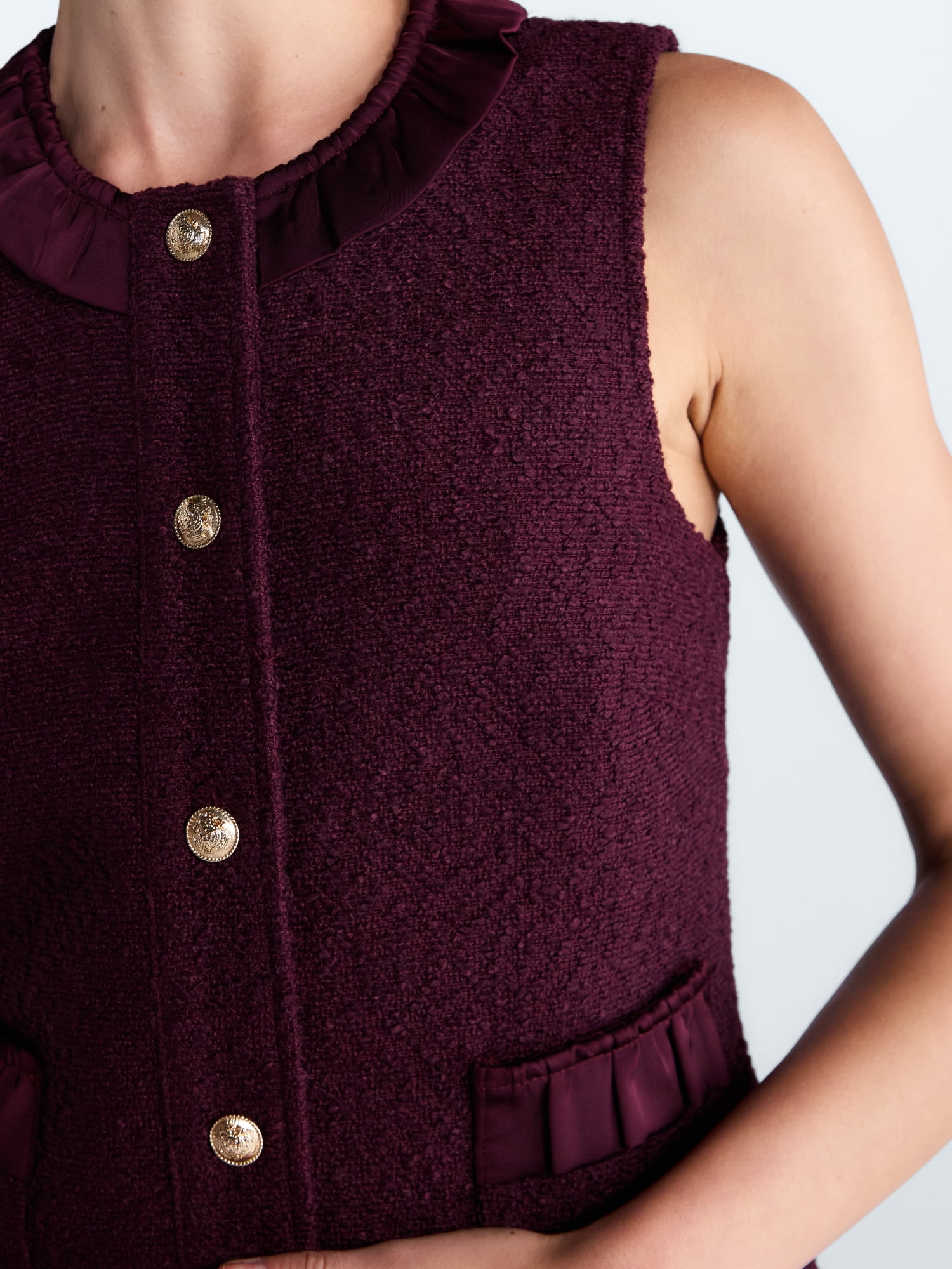 Free Assembly Women's and Women's Plus Sleeveless Button Front Combo Shift Dress, Sizes XS-4X