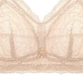 thumbnail image 5 of Jinhomg Women's Everyday Bras, Plus Size Wireless Sheer Lace Full-Coverage Bra for daily and T-shirt wear, Back Closure, Lace No Print, Soft Support Beige 36, 5 of 5