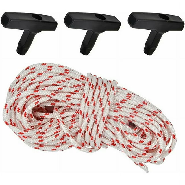 Cuerda de arranque de retroceso de 10 metros, 3 piezas de cable de tracción de mango de arranque de retroceso para cortacésped, motosierra, cortadora de bordes, desbrozadora, motor