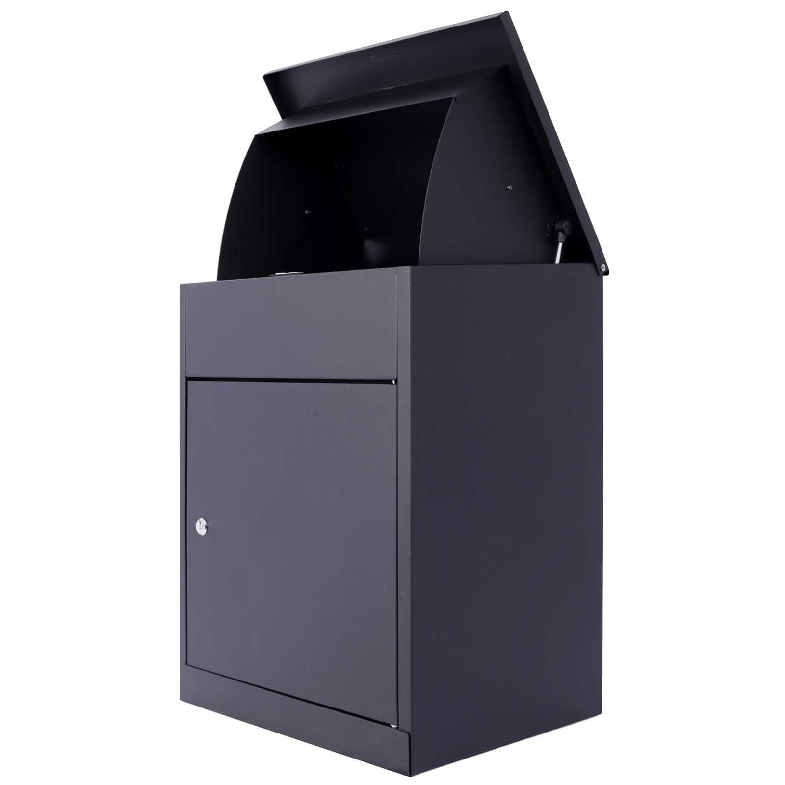 BARONAGE Package Delivery Boxes for Outside,Galvanized Steel Parcel Mailbox, Extra Large Mailbox, Wall Mounted Lockable Anti-Theft for Outdoor Porch,Curbside, Black