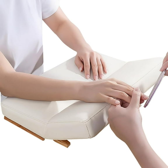 Kalolary Nail Arm Rest for Nail Techs, Sofa-Shaped 5-Level Adjustable Hand Rest Pillow, Off-White Manicure Cushion for Manicurists & Nail Technicians
