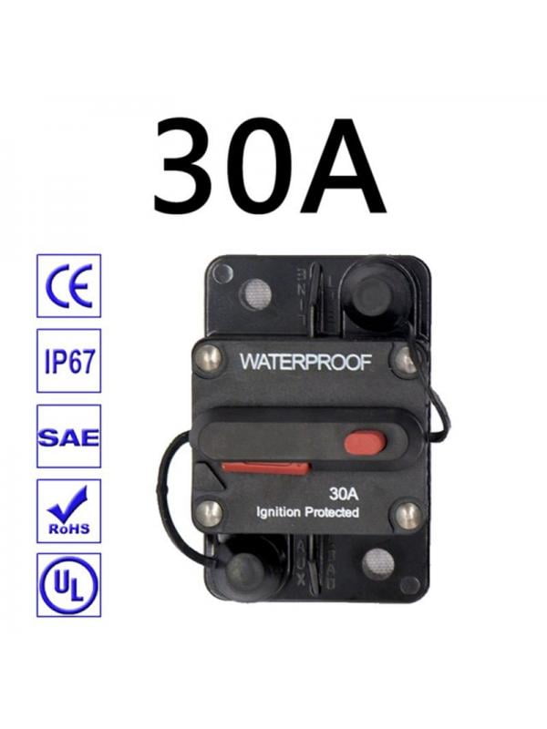 Car Boat 30A-300A Amp Circuit Breaker Fuse With Manual Reset Switch 12V-48VDC 