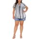 thumbnail image 2 of Camisetas de mujer de tallas grandes Agnes Orinda, con diseño de teñido anudado, de manga corta, tendencia 2026, cómoda, talla 3X, color gris, 2 of 6