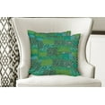 thumbnail image 4 of Ambesonne Floral Throw Pillow Cover 2 Pack, Curly Ornaments in Squares, 20", Emerald Jade Green, 4 of 6