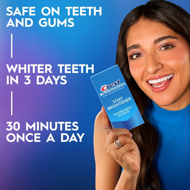 2 pack) Crest 3DWhitestrips at Home Teeth Whitening, 3 Day