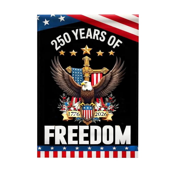 America 250th Birthday Garden Flag 12x18, 250 Years USA Celebrates Patriotic Yard Decor for 4th of July Independence Day
