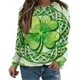 thumbnail image 2 of Nuoqisi Chandail de la Saint-Patrick pour Femmes Trèfle Imprimé Manches Longues, 2 of 8