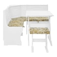 thumbnail image 1 of MUSEHOMEINC Traditional 3 Piece Solid Wood Nook Dining Table Set, White, 1 of 7