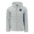 thumbnail image 2 of Men's-Cutter & Buck  Gray Sporting Kansas City Evoke Hybrid Eco Softshell Recycled Full Zip Hooded Jacket, 2 of 3