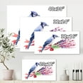 thumbnail image 4 of Designart ' Blue Jay Bird On Bouquet Of Pink Flowers ' Traditional Canvas Wall Art Print, 4 of 4