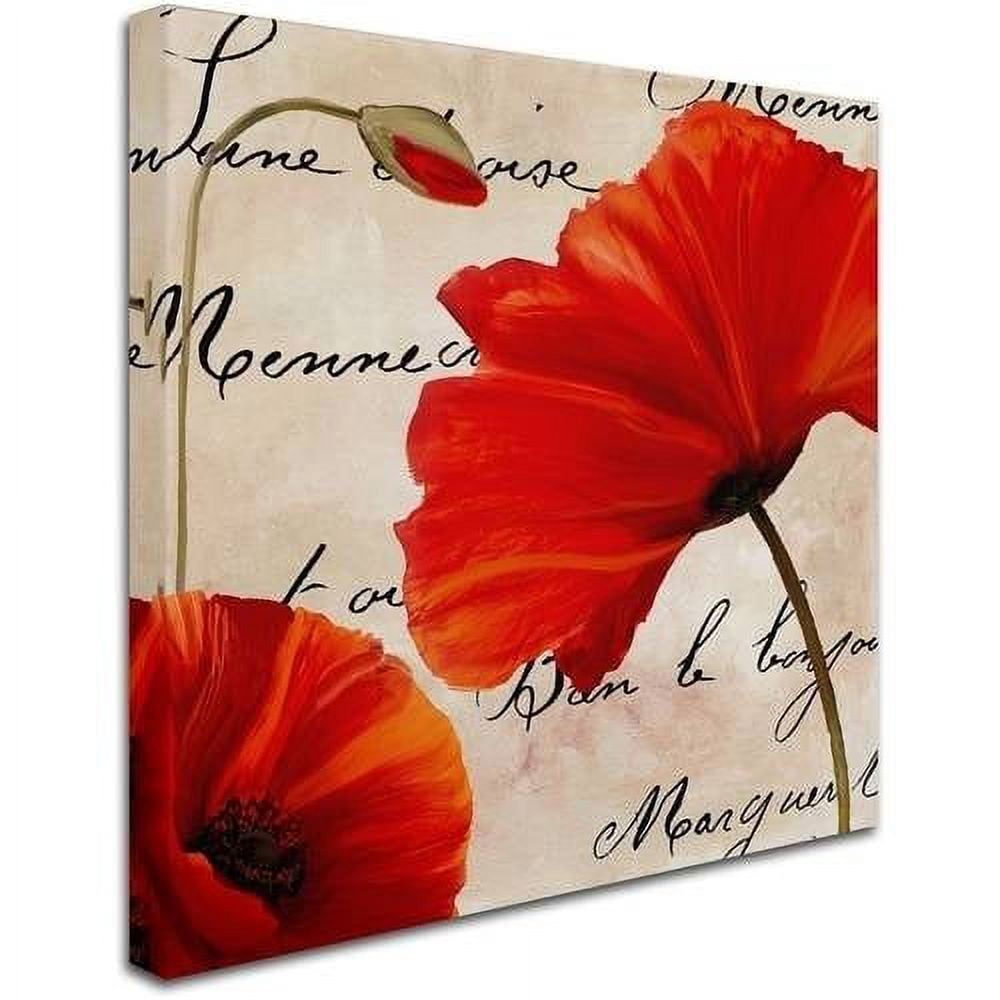 Trademark Fine Art "Coquelicots Rouge II" Canvas Art by Color Bakery