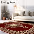 thumbnail image 2 of ODIKA 4'x6' Machine Washable Non-Slip Area Rug, Opulent Medallion Motif with Interlocking Filigree and Flourish Accents High Traffic Rug with Pad, Brown, 504689, 2 of 8