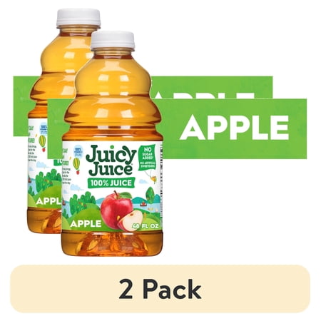 (2 pack) Juicy Juice 100% Juice, Apple, 48 fl oz Bottle
