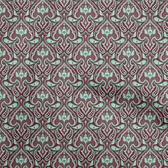 oneOone Cotton Cambric Brown Fabric Asian Block Sewing Craft Projects Fabric Prints By Yard 42 Inch Wide