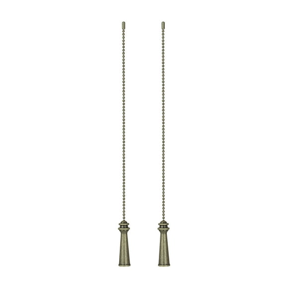 Aspen Creative 20505-22, 12" Plated Bronze Finish Metal Knob with Pull Chain, 2 Pack